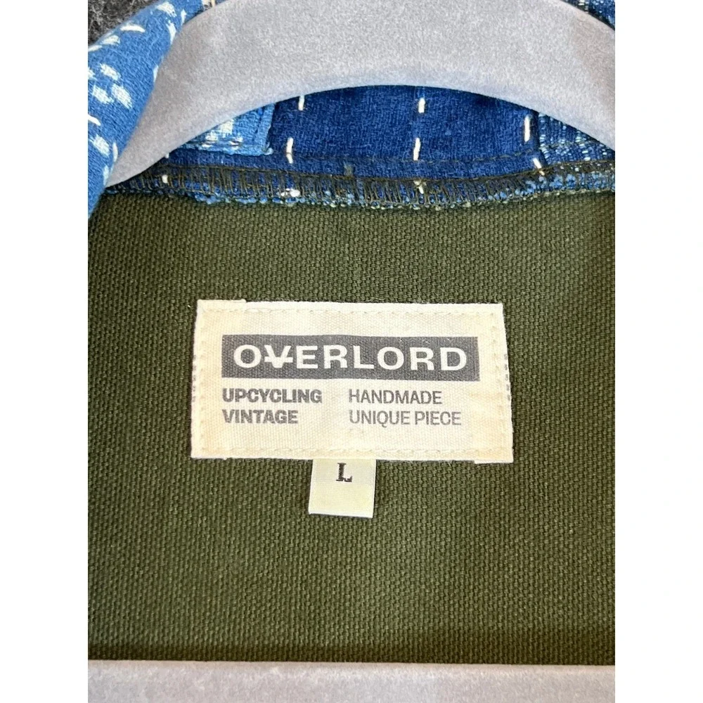 Overlord Noragi Kimono Style Patchwork Jacket Mens Large Green Upcycled Vintage